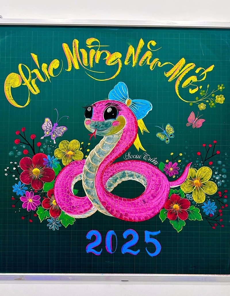 trang trí bảng tết 2025 9