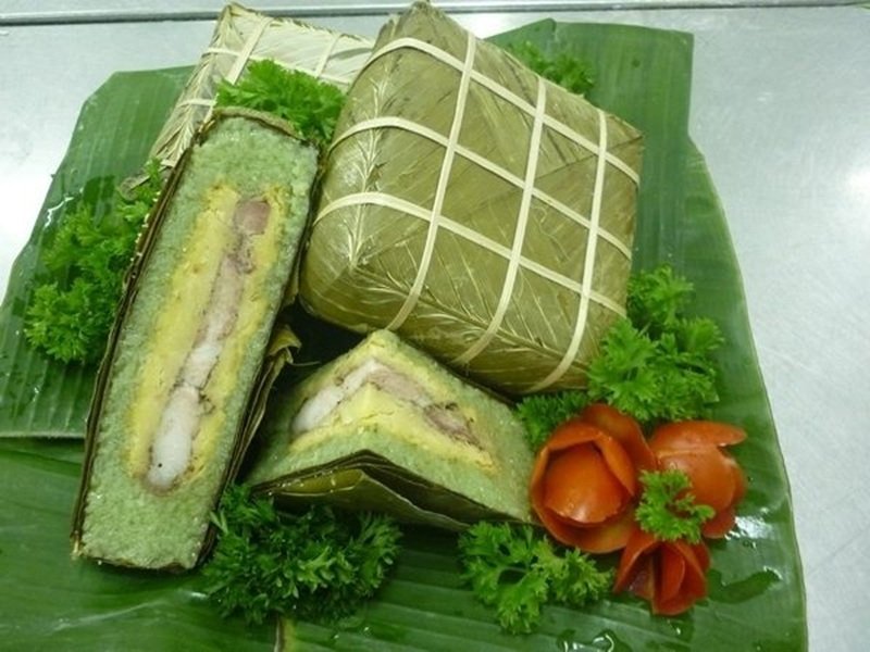 trang trí bánh chưng