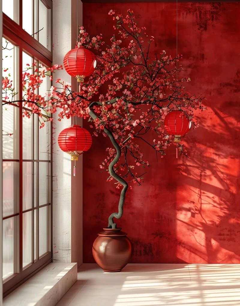 trang trí cây đào 12