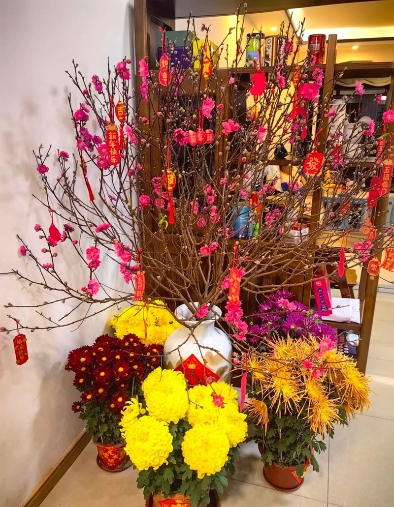 trang trí cây đào 14