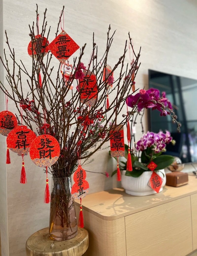 trang trí cây đào 2