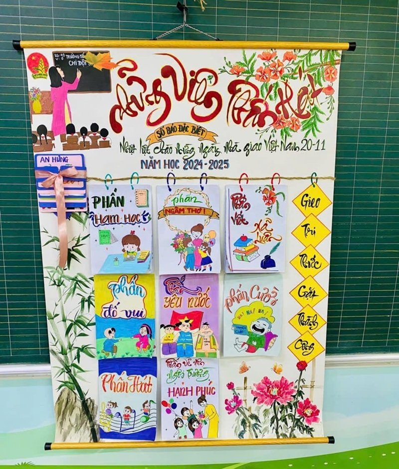 trang trí đầu báo tường 1