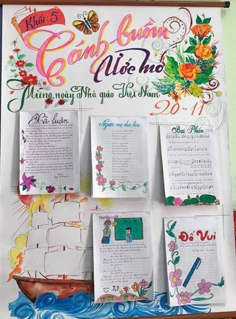 trang trí đầu báo tường 15