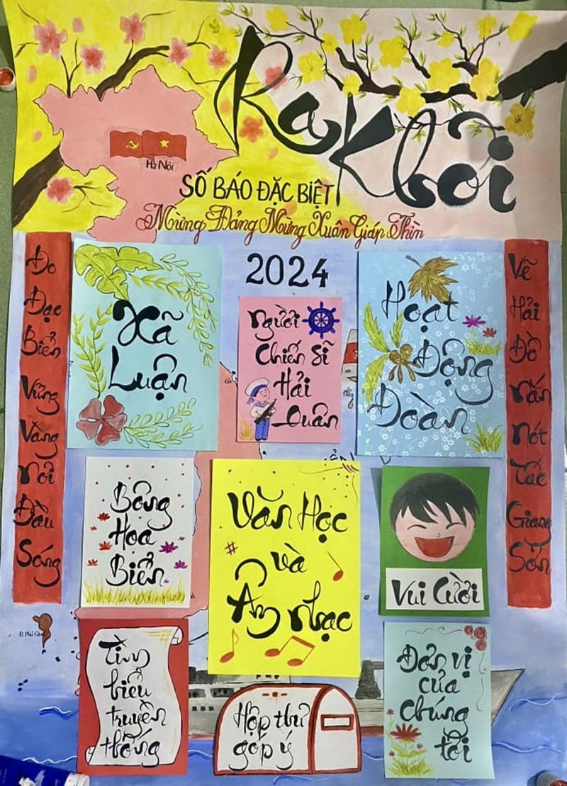 trang trí đầu báo tường 2