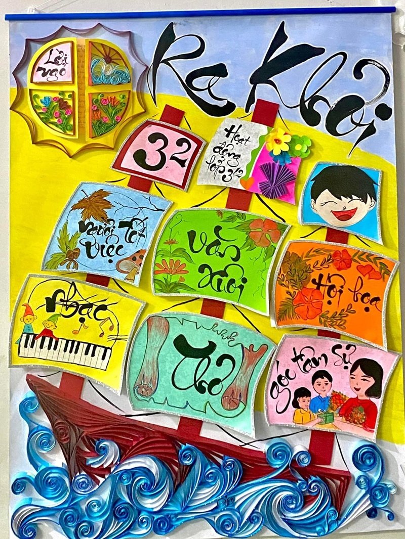 trang trí đầu báo tường 3