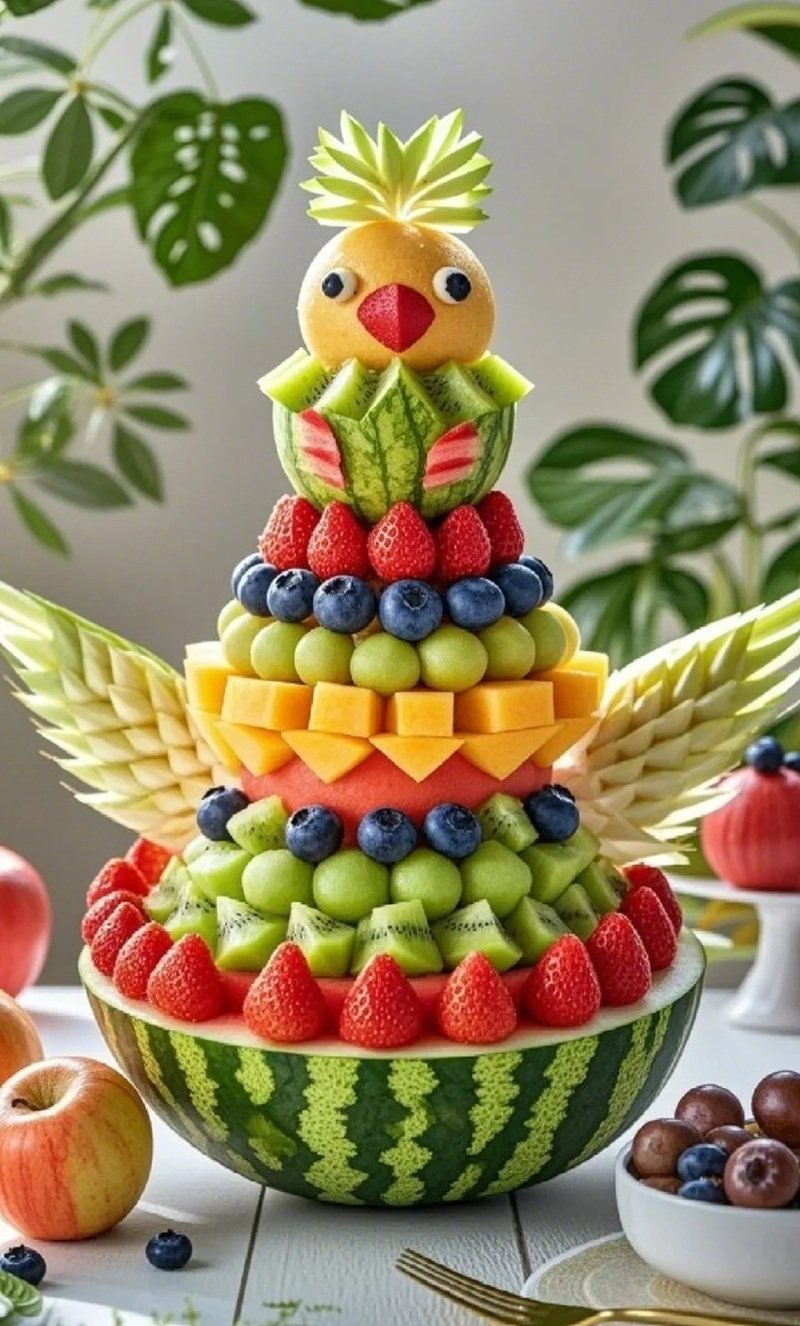 trang trí dĩa trái cây bàn tiệc 35