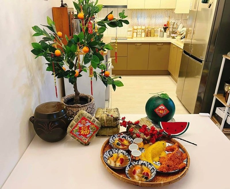 trang trí mâm bánh chưng 10
