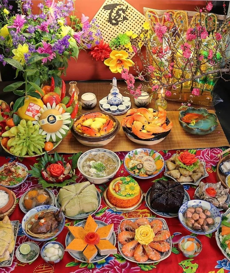 trang trí mâm bánh chưng 11