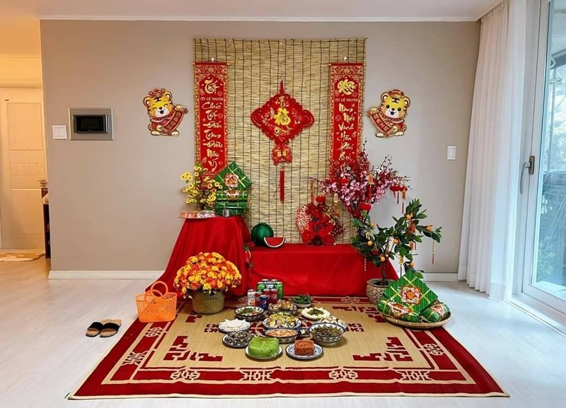 trang trí mâm bánh chưng 12