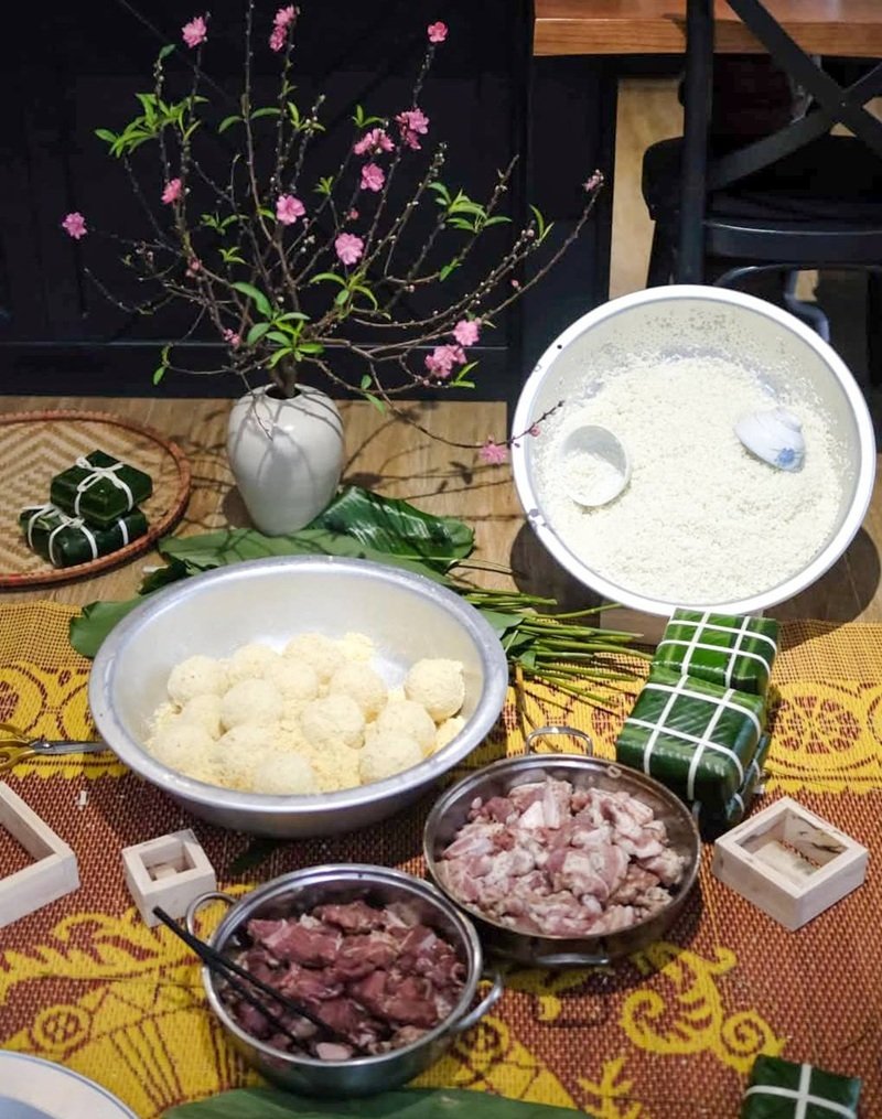 trang trí mâm bánh chưng 15