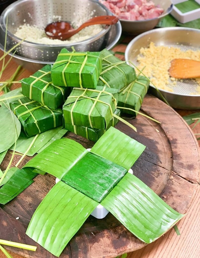trang trí mâm bánh chưng 18