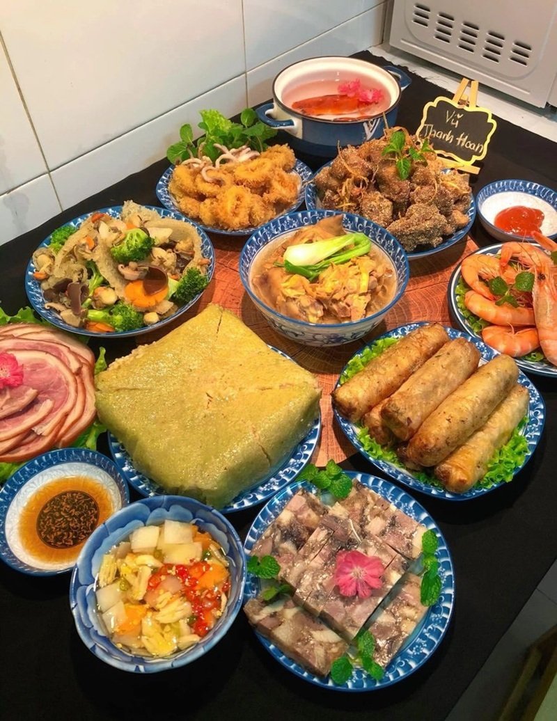 trang trí mâm bánh chưng 36