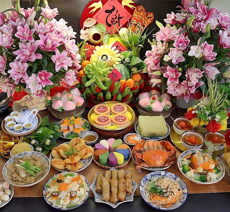 trang trí mâm bánh chưng 7