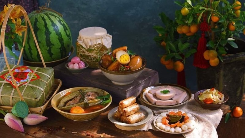 trang trí mâm bánh chưng 8