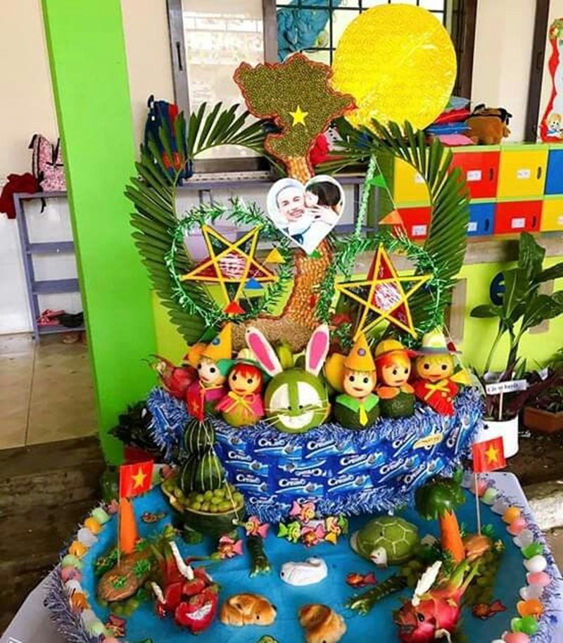 trang trí mâm cỗ trung thu đơn giản