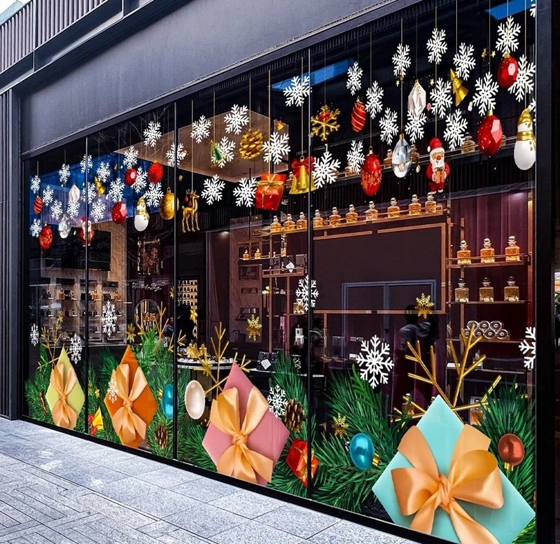 trang trí noel cho cửa kính 11