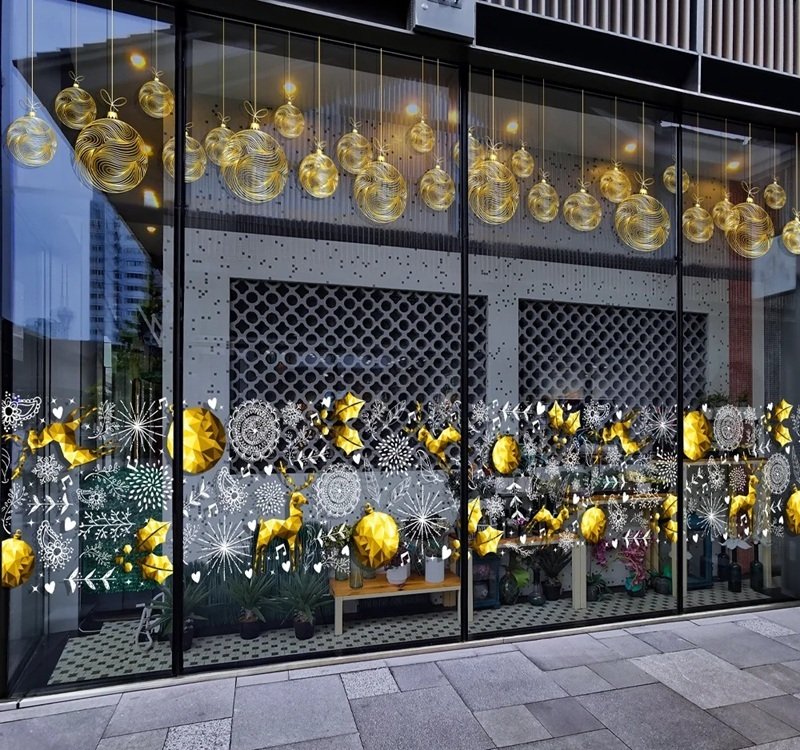 trang trí noel cho cửa kính 12