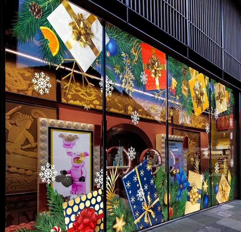 trang trí noel cho cửa kính 13