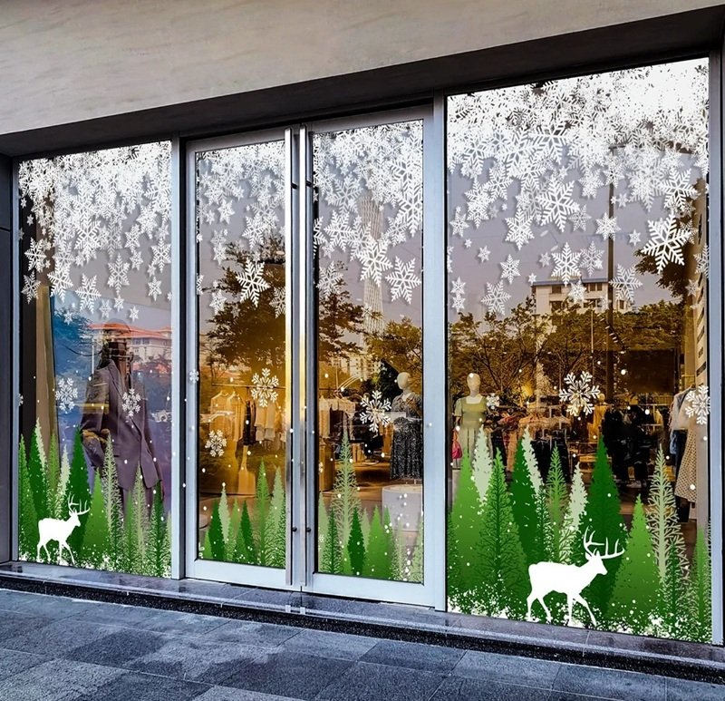 trang trí noel cho cửa kính 16