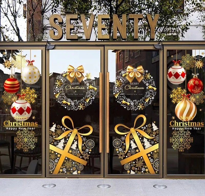 trang trí noel cho cửa kính 17