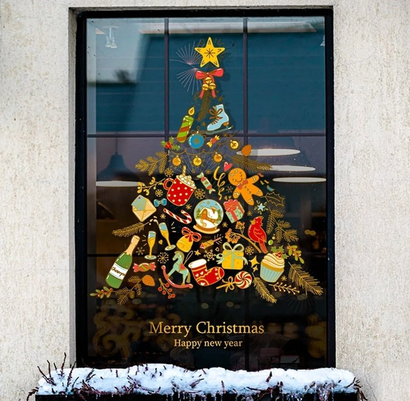 trang trí noel cho cửa kính 21