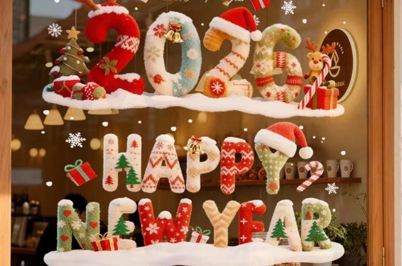 trang trí noel cho cửa kính 27