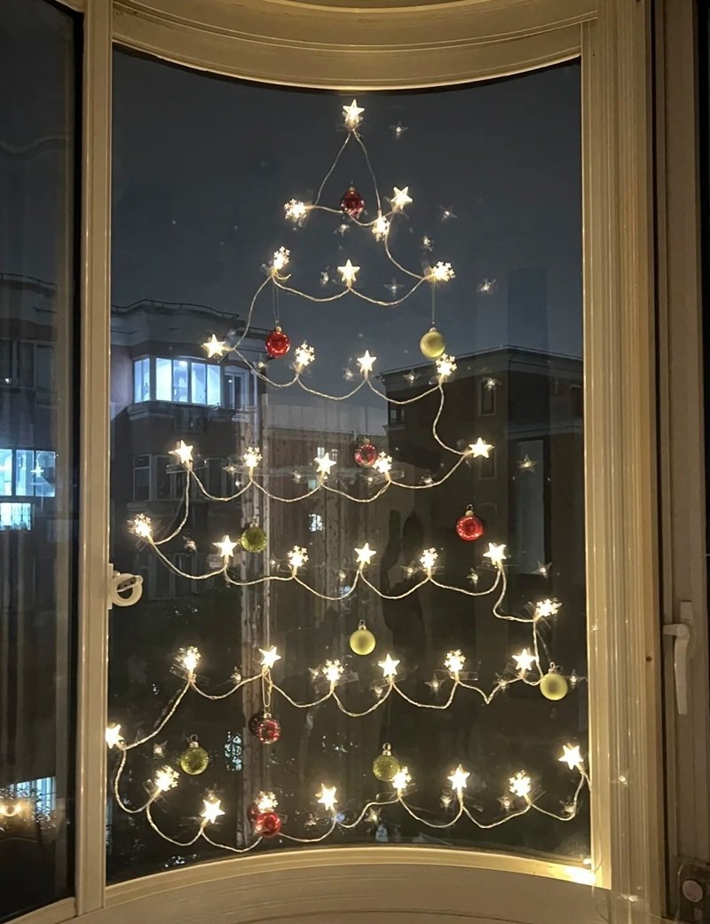 trang trí noel cửa kính