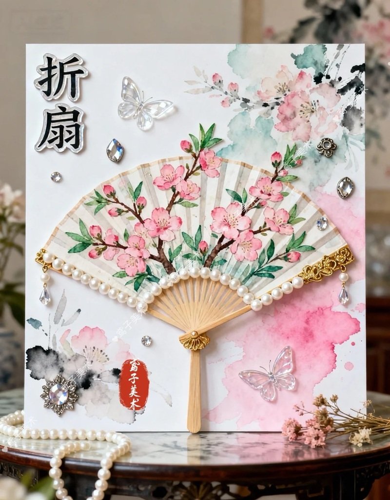 trang trí quạt giấy 12