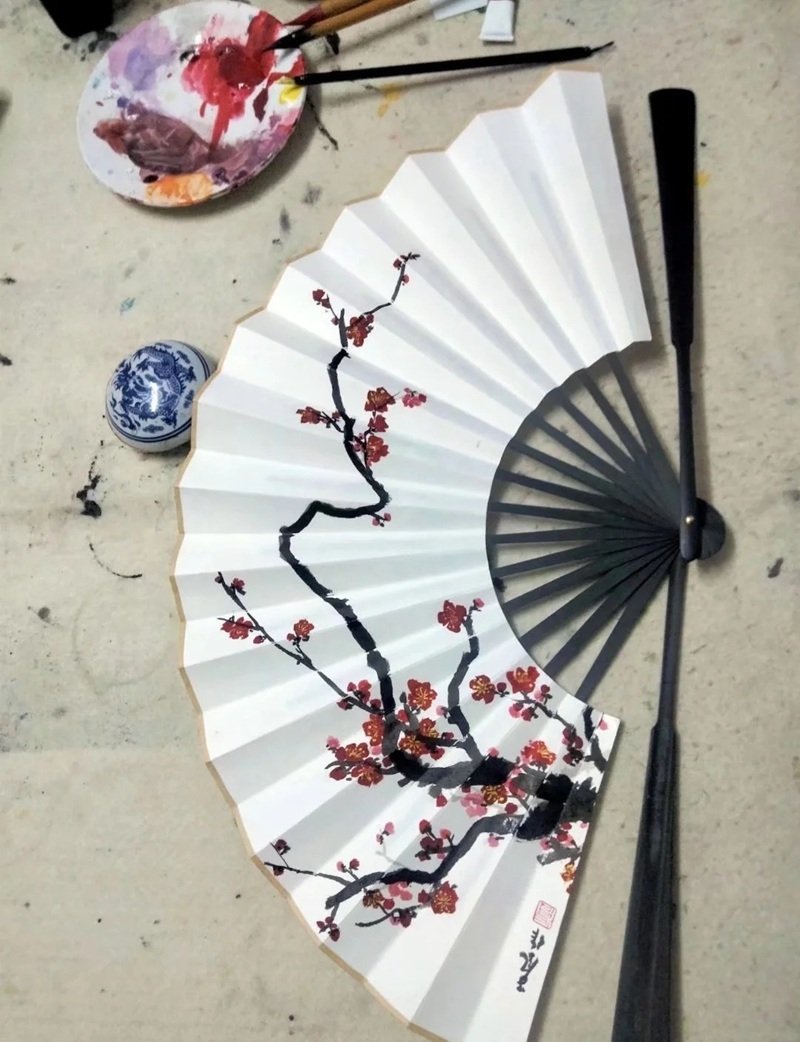 trang trí quạt giấy 14