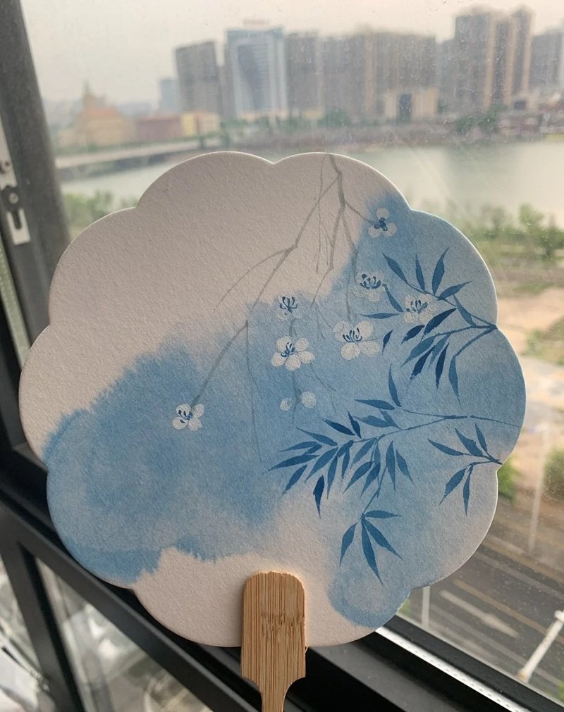 trang trí quạt giấy 3