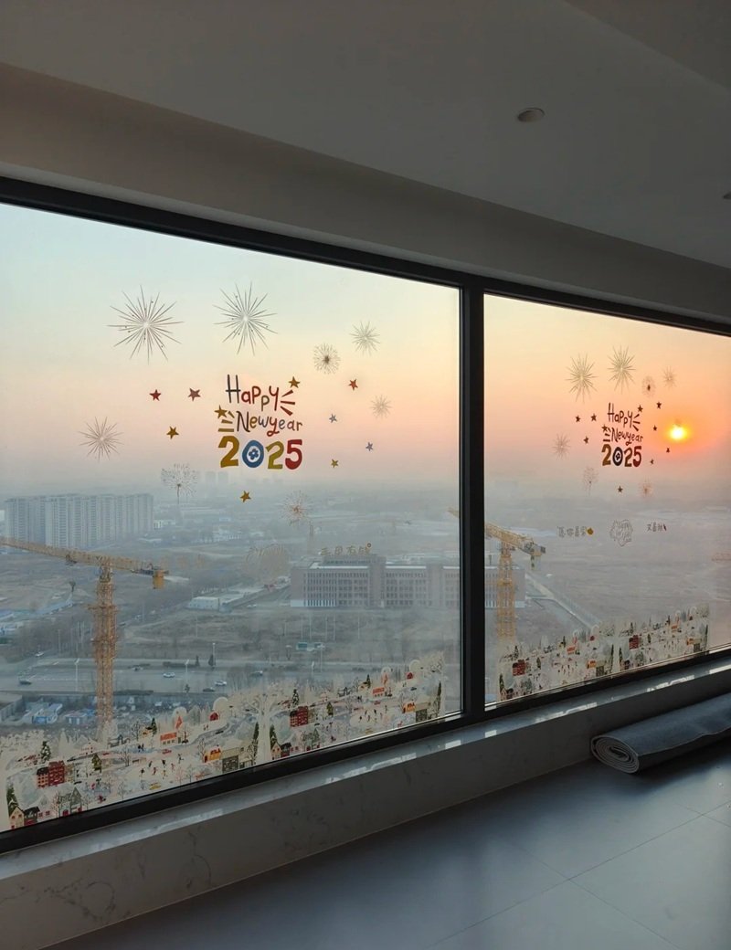 trang trí tết trên cửa kính 2025 cho công ty 26