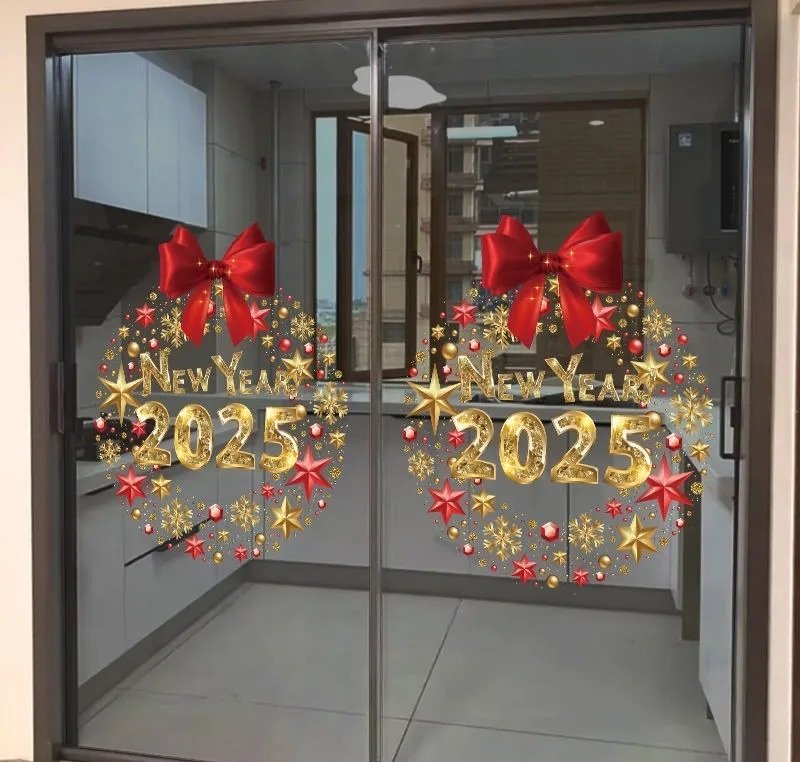 trang trí tết trên cửa kính 2025 cho công ty 29