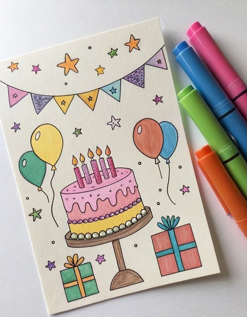 trang trí thiệp sinh nhật 5