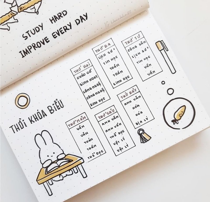 trang trí thời khóa biểu 10