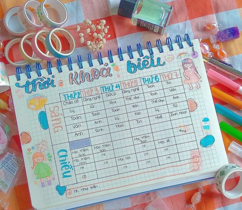 trang trí thời khóa biểu 11