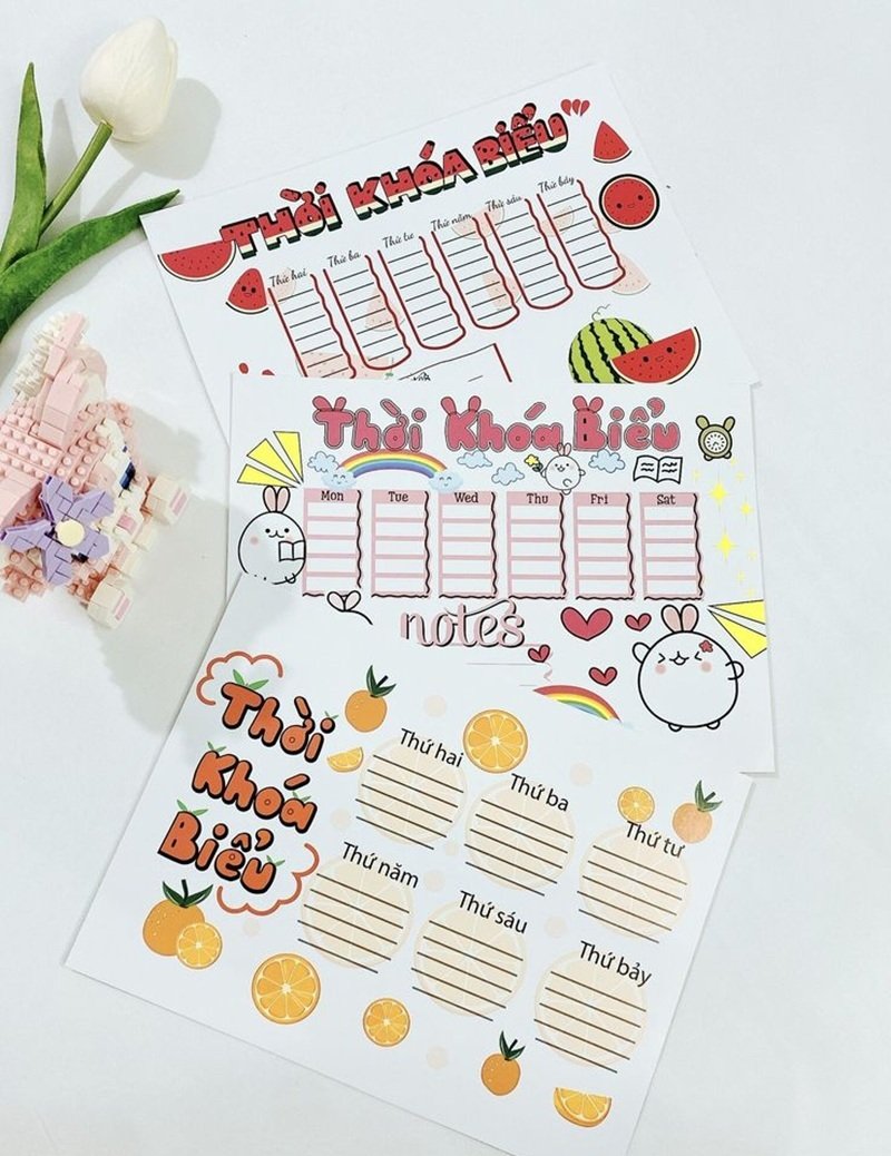 trang trí thời khóa biểu 18