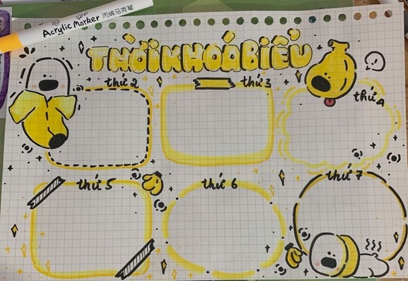 trang trí thời khóa biểu 19