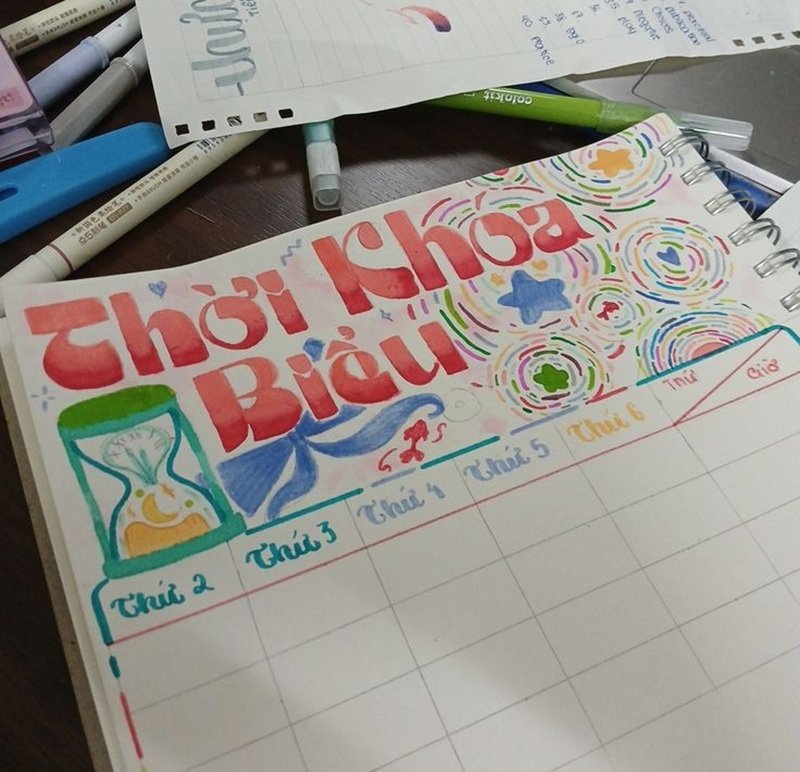 trang trí thời khóa biểu 2