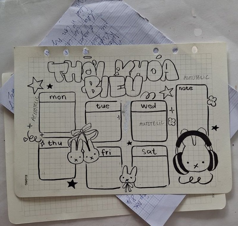 trang trí thời khóa biểu 27