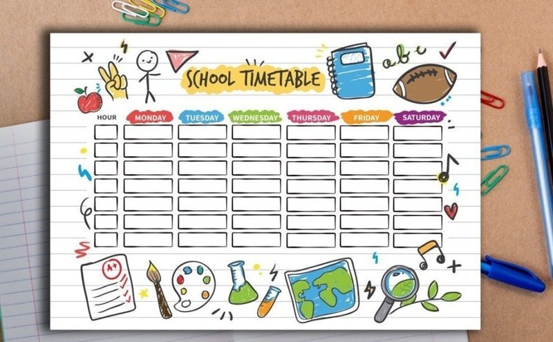 trang trí thời khóa biểu 29