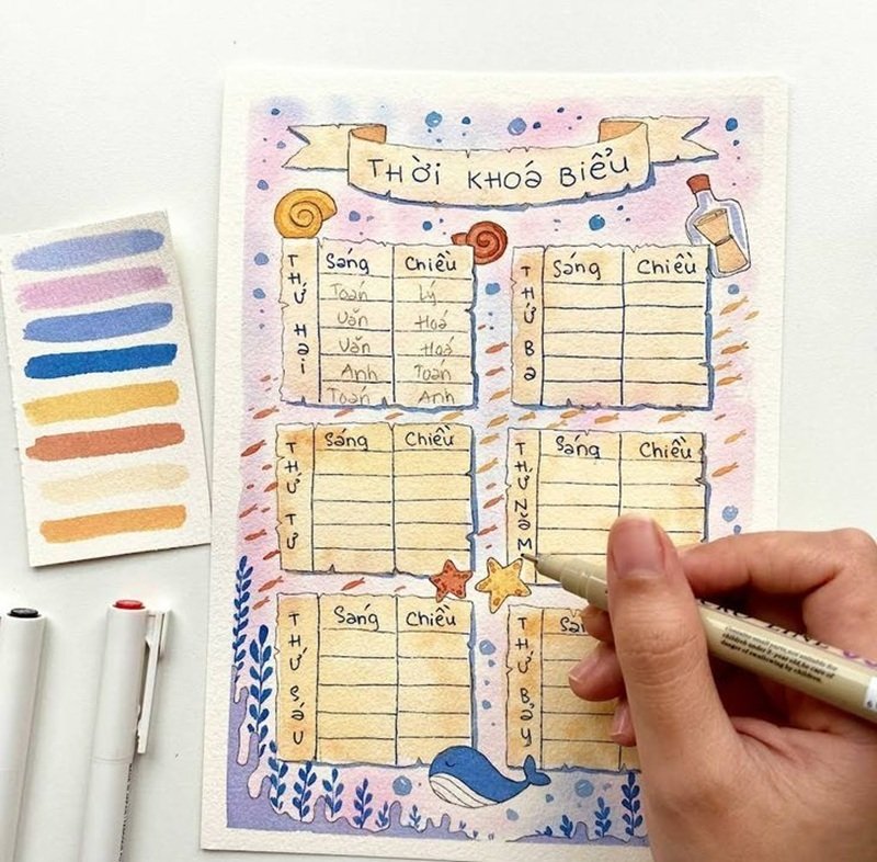 trang trí thời khóa biểu 4