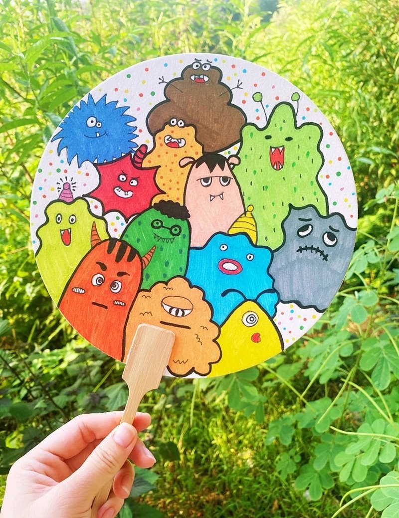 vẽ trang trí quạt giấy đẹp đơn giản