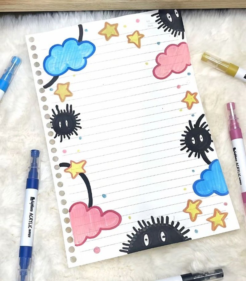 vẽ trang trí viền giấy a4 đẹp 10