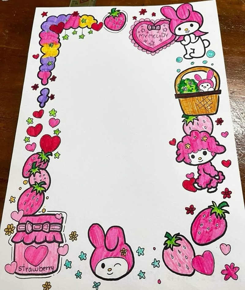 vẽ trang trí viền giấy a4 đẹp 15