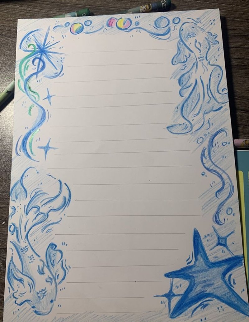 vẽ trang trí viền giấy a4 đẹp 7