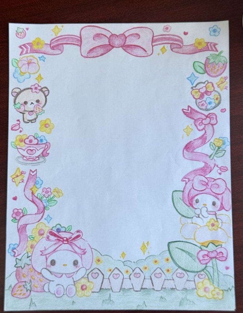 vẽ trang trí viền giấy a4 đẹp 9