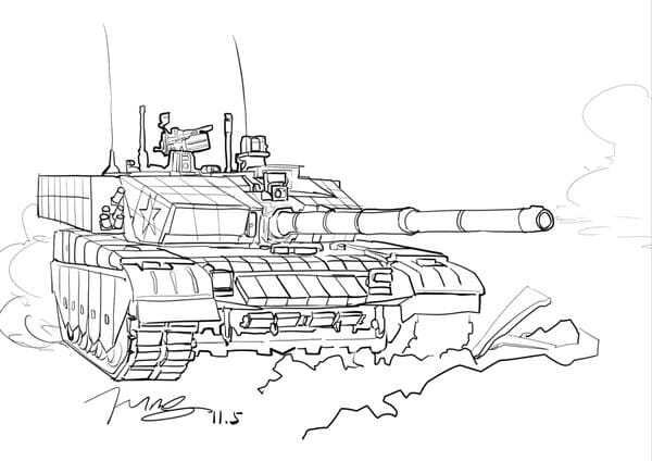 bé tô màu xe tăng