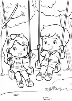 Tải miễn phí 99+ hình tranh tô màu xích đu đơn giản dễ tô