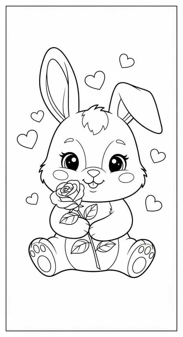 hình ảnh con thỏ cho bé tô màu