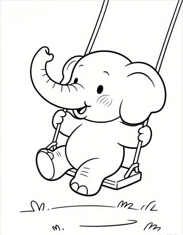 hình con voi tô màu